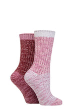 Load image into Gallery viewer, Ladies 2 Pair Elle Chunky Ribbed Boot Socks