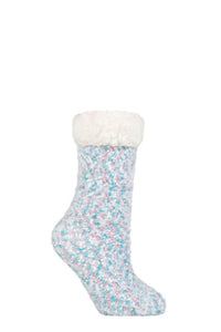 Women's 1 Pair Elle Popcorn Feather Slipper Socks with Sherpa Lining