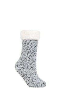 Women's 1 Pair Elle Popcorn Feather Slipper Socks with Sherpa Lining