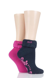 Women's 2 Pair Elle Thermal Bed and Slipper Socks