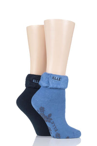 Women's 2 Pair Elle Thermal Bed and Slipper Socks