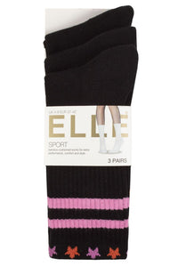 Ladies 3 Pair Elle Half Cushion Bamboo Sports Socks