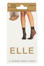 Load image into Gallery viewer, Ladies 5 Pair Elle 15 Denier Ankle High Socks
