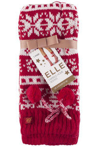 Ladies 1 Pair Elle Stripe Fairisle Home Knit Bootie sale sale