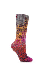 Load image into Gallery viewer, Ladies 1 Pair Elle Space Dye Slubby Cable Slipper Socks