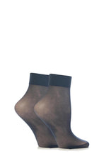 Load image into Gallery viewer, Ladies 2 Pair Elle 15 Denier Ankle Highs With Comfort Cuff