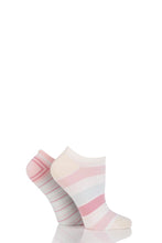 Load image into Gallery viewer, Ladies 2 Pair Elle Striped Bamboo No-Show Socks