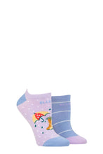 Load image into Gallery viewer, Ladies 2 Pair Elle Plain, Patterned and Striped Bamboo No Show Socks