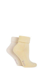 Ladies 2 Pair Elle Bamboo Ankle Socks With Cushion Sole