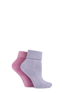 Ladies 2 Pair Elle Bamboo Ankle Socks With Cushion Sole