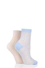 Load image into Gallery viewer, Ladies 2 Pair Elle Lacy Bamboo Anklet Socks