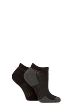 Load image into Gallery viewer, Ladies 2 Pair Elle Bamboo Sheer Stripe Cushioned Heel and Toe No-Show Socks