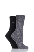 Load image into Gallery viewer, Ladies 2 Pair Elle Chunky Ribbed Boot Socks