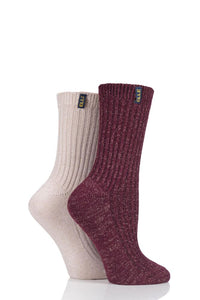 Ladies 2 Pair Elle Velvet Soft Ribbed Boot Socks sale sale