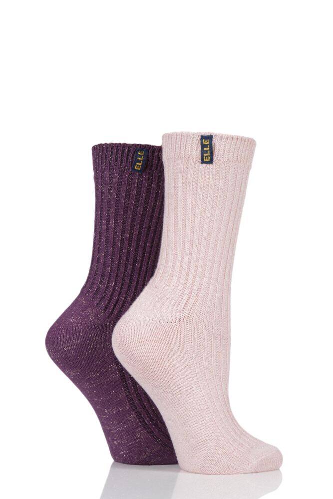 Ladies 2 Pair Elle Velvet Soft Ribbed Boot Socks sale sale