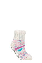 Load image into Gallery viewer, Ladies 1 Pair Elle Chunky Fair Isle Moccasin Grip Socks