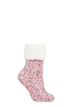 Load image into Gallery viewer, Ladies 1 Pair Elle Popcorn Feather Slipper Socks with Sherpa Lining