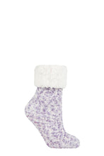 Load image into Gallery viewer, Ladies 1 Pair Elle Popcorn Feather Slipper Socks with Sherpa Lining