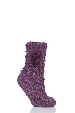 Load image into Gallery viewer, Ladies 1 Pair Elle Sparkle Pom Pom Slipper Socks