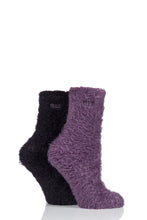 Load image into Gallery viewer, Ladies 2 Pair Elle Teddy Feather Bed Socks