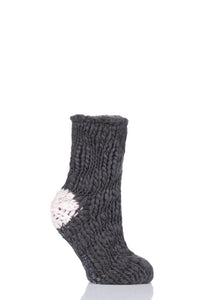 Ladies 1 Pair Elle Soft Hand Knitted Slipper Socks
