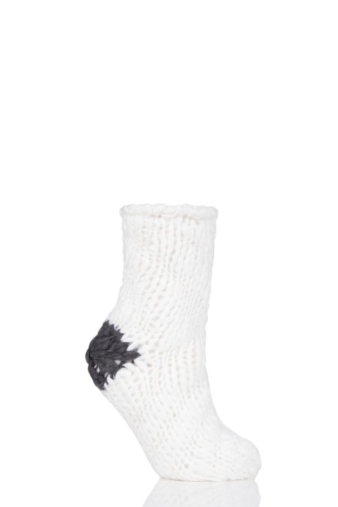 Ladies 1 Pair Elle Soft Hand Knitted Slipper Socks