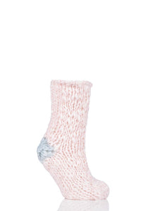 Ladies 1 Pair Elle Soft Hand Knitted Slipper Socks