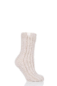 Ladies 1 Pair Elle Feather Slipper Socks