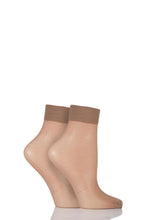 Load image into Gallery viewer, Ladies 2 Pair Elle 15 Denier Ankle Highs With Comfort Cuff