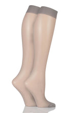 Load image into Gallery viewer, Ladies 2 Pair Elle 15 Denier Knee Highs With Comfort Cuff
