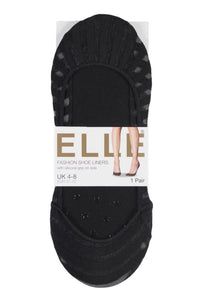Ladies 1 Pair Elle Sheer Stripe Shoe Liner Socks with Grip