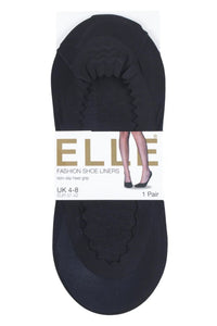 Ladies 1 Pair Elle Scallop Edge Shoe Liner Socks