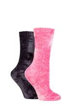 Load image into Gallery viewer, Ladies 2 Pair Elle Chenille Leisure Socks