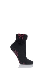 Load image into Gallery viewer, Ladies 1 Pair Elle Wool Mix Slipper Socks with Pompoms