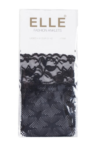 Ladies 1 Pair Elle Fishnet and Fashion Anklet Socks