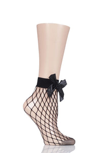 Ladies 1 Pair Elle Fishnet and Fashion Anklet Socks
