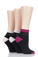 Load image into Gallery viewer, Ladies 3 Pair Elle Combed Cotton Plain Socks with Contrast Heel and Toe