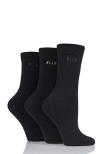 Load image into Gallery viewer, Ladies 3 Pair Elle Plain Comfort Cuff Cotton Socks with Hand Linked Toes