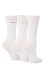 Load image into Gallery viewer, Ladies 3 Pair Elle Plain Comfort Cuff Cotton Socks with Hand Linked Toes