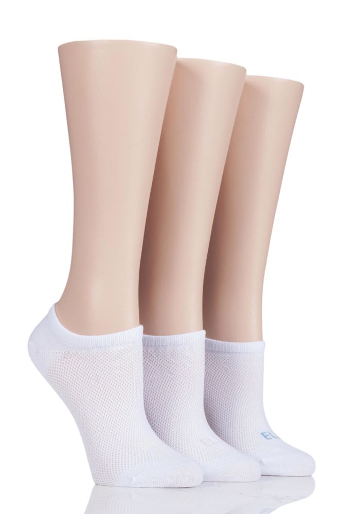 Ladies 3 Pair Elle Sport Mesh Bamboo No Show Socks