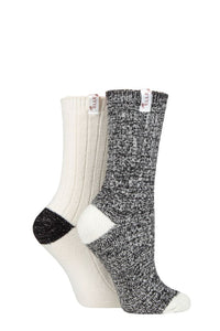 Ladies 2 Pair Elle Velvet Soft and Sparkle Boot Socks