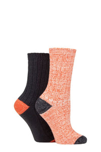 Ladies 2 Pair Elle Velvet Soft and Sparkle Boot Socks