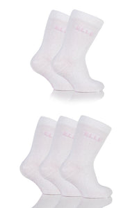 Girls 5 Pair Baby Elle White Plain Socks