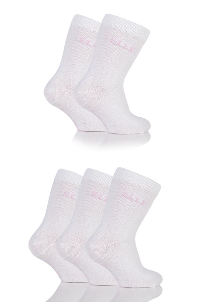 Girls 5 Pair Baby Elle White Plain Socks